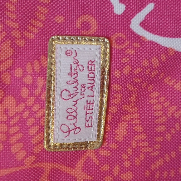 Lilly Pulitzer for Estee Lauder Pink/Orange Sand Dollar Design Print Tote - Picture 3 of 7